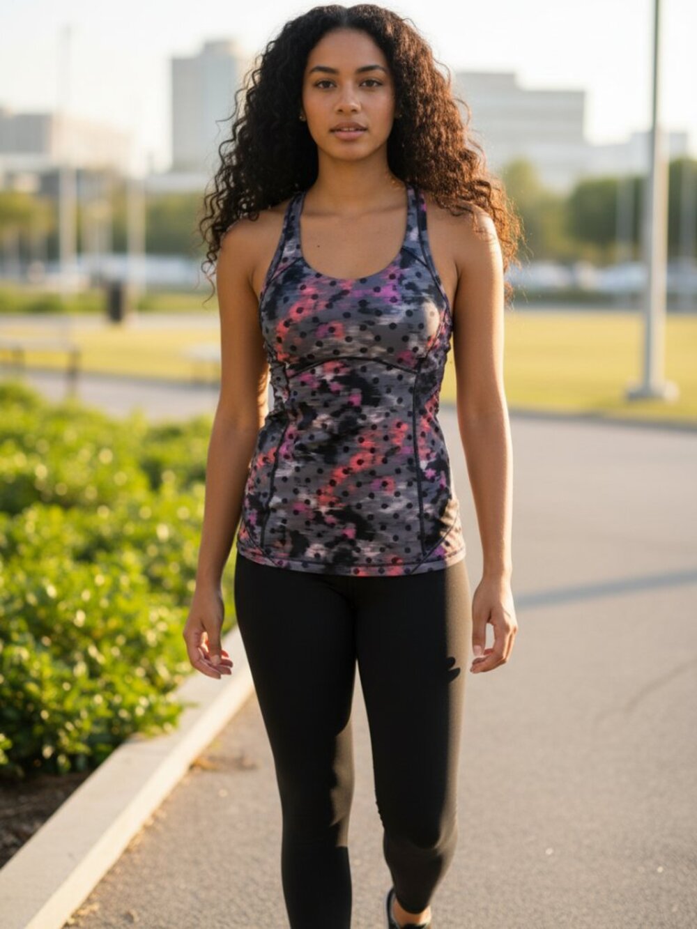 Lululemon Kanto Catch Me Cross Back windy blossom Athletic Tank Top Size 4